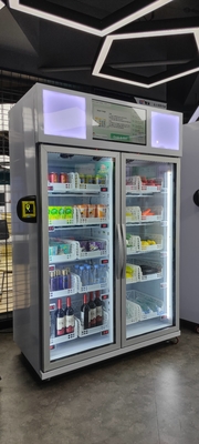 เครื่องจำหน่ายไอศกรีม 220V สำหรับอาหารเครื่องดื่มตู้เย็นแบบหยอดเหรียญอัจฉริยะ