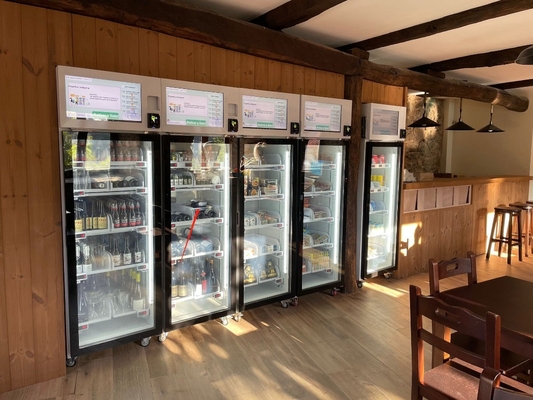 Micron Smart Vending Fresh Food Snack Drink ตู้จำหน่ายตู้เย็นอัจฉริยะพร้อมเครื่องอ่านบัตร