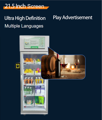 Micron Smart Vending Fresh Food Snack Drink ตู้จำหน่ายตู้เย็นอัจฉริยะพร้อมเครื่องอ่านบัตร
