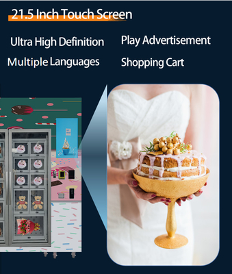 220V Food Bread Cup Cake Vending Machine พร้อมระบบทำความเย็นให้ตู้เย็นสมาร์ทสด