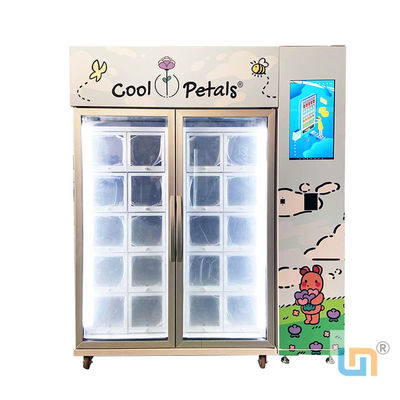 เครื่องจำหน่ายดอกไม้แบบสัมผัสขนาด 22 นิ้วพร้อมตู้เย็นระบบทำความเย็น Locker Micron Smart Vending