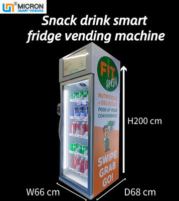 240V สมาร์ทตู้เย็นตู้หยอดเหรียญขวดแก้วเครื่องดื่มเย็นคว้า N Go Fridge