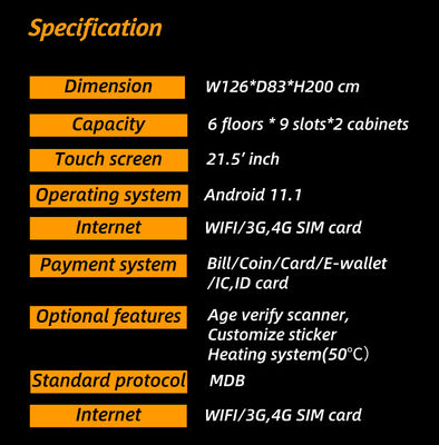 Snack Combo Smart Vending Machine พร้อมหน้าจอสัมผัส Telemetry
