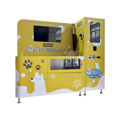 เครื่องซักผ้าสุนัขที่สะดวกสบายสําหรับร้านขายสัตว์เลี้ยง มีหน้าจอสัมผัส 21.5 นิ้ว และจอ LCD 32 นิ้ว