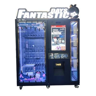 เครื่องขายสินค้าจอใหญ่ของดิสนีย์สําหรับ IP Toys ตุ๊กตาที่มีลิฟท์อัตโนมัติและกล่องแสงโลโก้ที่กําหนดเอง