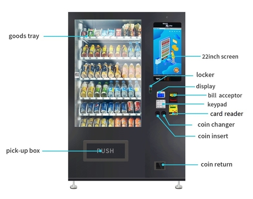 เครื่องจำหน่ายผลไม้ MDB 3-20 ° C อุณหภูมิที่ปรับได้ไมครอน Smart Vending