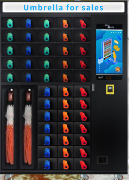662 ร้านขายของชำตู้จำหน่ายร่ม LED Lighting Micron smart locker เครื่องหยอดเหรียญชำระเงินด้วยบัตร
