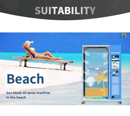 ไมครอน 22 นิ้ว Touch Screen Spray Vending Machine สำหรับ Sun block oil