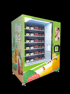 Middle Pick Up Cut Fruit Salad Box เครื่องจำหน่ายสินค้าอัตโนมัติเพื่อสุขภาพ Push Board Elevator