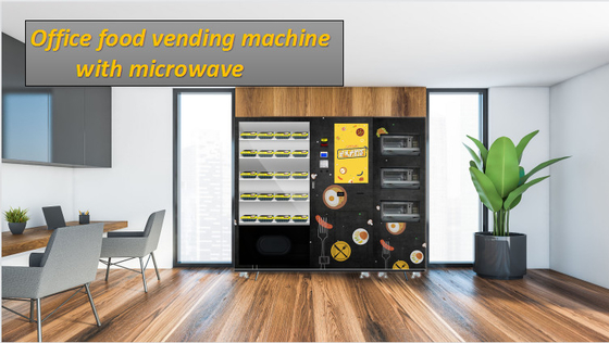 ตู้หยอดเหรียญอัจฉริยะกล่องอาหารกลางวันพร้อมเตาอบไมโครเวฟ Micron Smart Vending