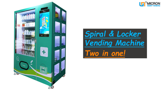 หน้าจอสัมผัสขนาด 22 นิ้วแบบกำหนดเอง Mask Smart Vending Machine พร้อม Locker Spiral tool