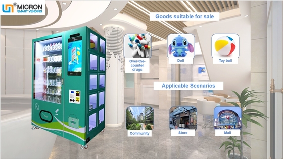 หน้าจอสัมผัสขนาด 22 นิ้วแบบกำหนดเอง Mask Smart Vending Machine พร้อม Locker Spiral tool