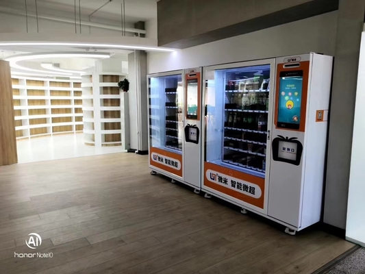 เครื่องดื่มเย็นอัตโนมัติเครื่องจำหน่ายขนมขบเคี้ยวโซดาร้านค้าปลีก Micron Smart Vending Machine