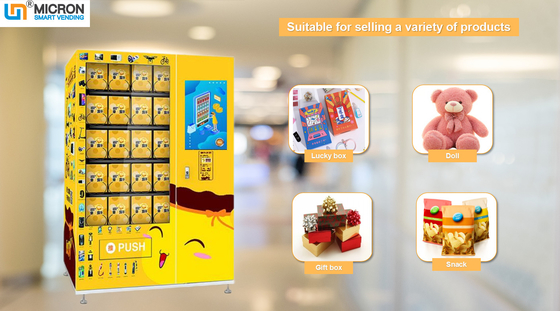 เครื่องจำหน่ายของขวัญของเล่นสุดโปรดสำหรับเด็กพร้อมหน้าจอสัมผัสขนาด 22 นิ้ว / ไฟ LED, เครื่องจำหน่าย Sprials, ไมครอน