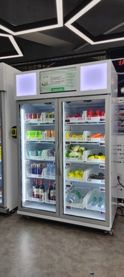 เครื่องจำหน่ายไอศกรีม 220V สำหรับอาหารเครื่องดื่มตู้เย็นแบบหยอดเหรียญอัจฉริยะ