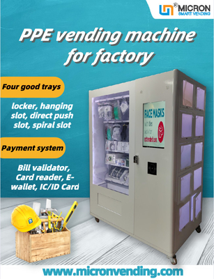 Combo Locker ตู้จำหน่าย PPE สำหรับหมวกกันน็อคเครื่องมือในโรงงาน
