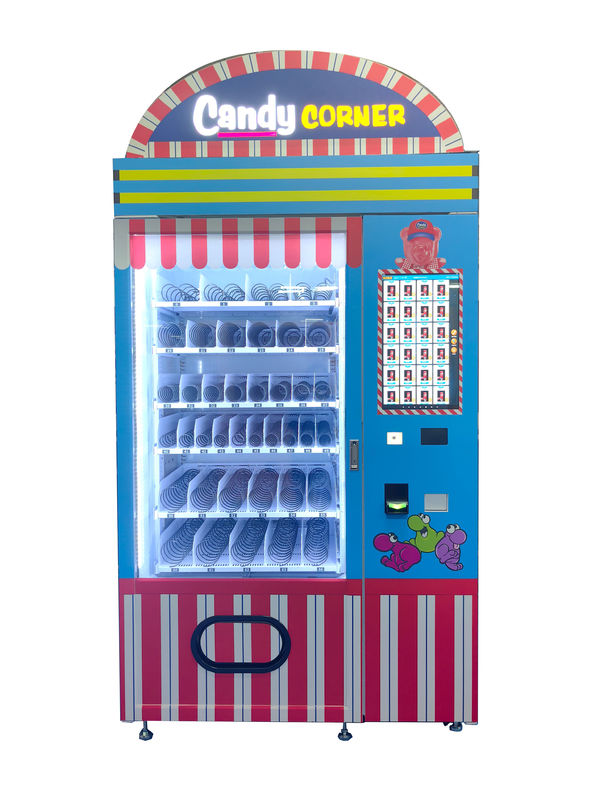 ตู้หยอดเหรียญ Smart Candy พร้อมหน้าจอสัมผัสขนาด 21.5 นิ้วตัวเลือกการชำระเงินหลายตัวเลือกตู้จำหน่ายขนมอัตโนมัติ