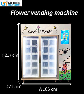 เครื่องจำหน่ายดอกไม้แบบสัมผัสขนาด 22 นิ้วพร้อมตู้เย็นระบบทำความเย็น Locker Micron Smart Vending