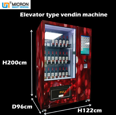 เครื่องจำหน่ายขวดแก้วพร้อมลิฟต์เพื่อขายแชมเปญไวน์แดง Micron Smart Vending Machine