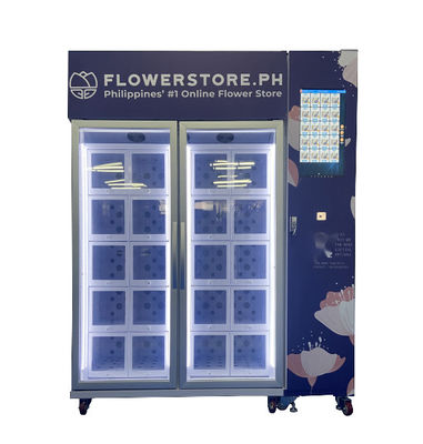 24 / 7 บริการตนเองเย็นเครื่องขายดอกไม้ดอกไม้สด พร้อมเครื่องอ่านบัตร Nayax