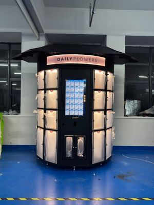 32 นิ้ว touch screen Outdoor Vending Machine Solution สําหรับร้านดอกไม้ การผสมผสานที่สมบูรณ์แบบ วอลเตจระดับ 220/750 Hz