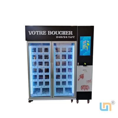 เครื่องขายตู้แช่แข็งขนาดปรับแต่ง มีสารเย็น R290 ที่มีประสิทธิภาพ -22°C~20°C สําหรับขายเนื้อแช่แข็งและอาหารทะเล