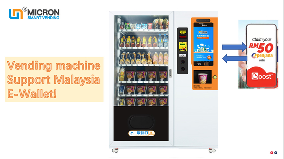 Fruit Saland เครื่องหยอดเหรียญอัตโนมัติ 10 ช่องปรับได้เครื่องจำหน่ายหุ่นยนต์ความจุขนาดใหญ่ไมครอน