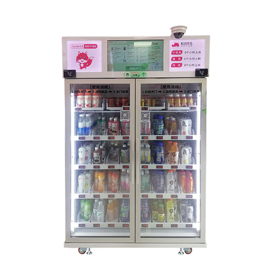 WIFI 4G Smart Fridge ผัก ผลไม้ เครื่องจำหน่ายขนมขบเคี้ยวในซุปเปอร์มาร์เก็ต